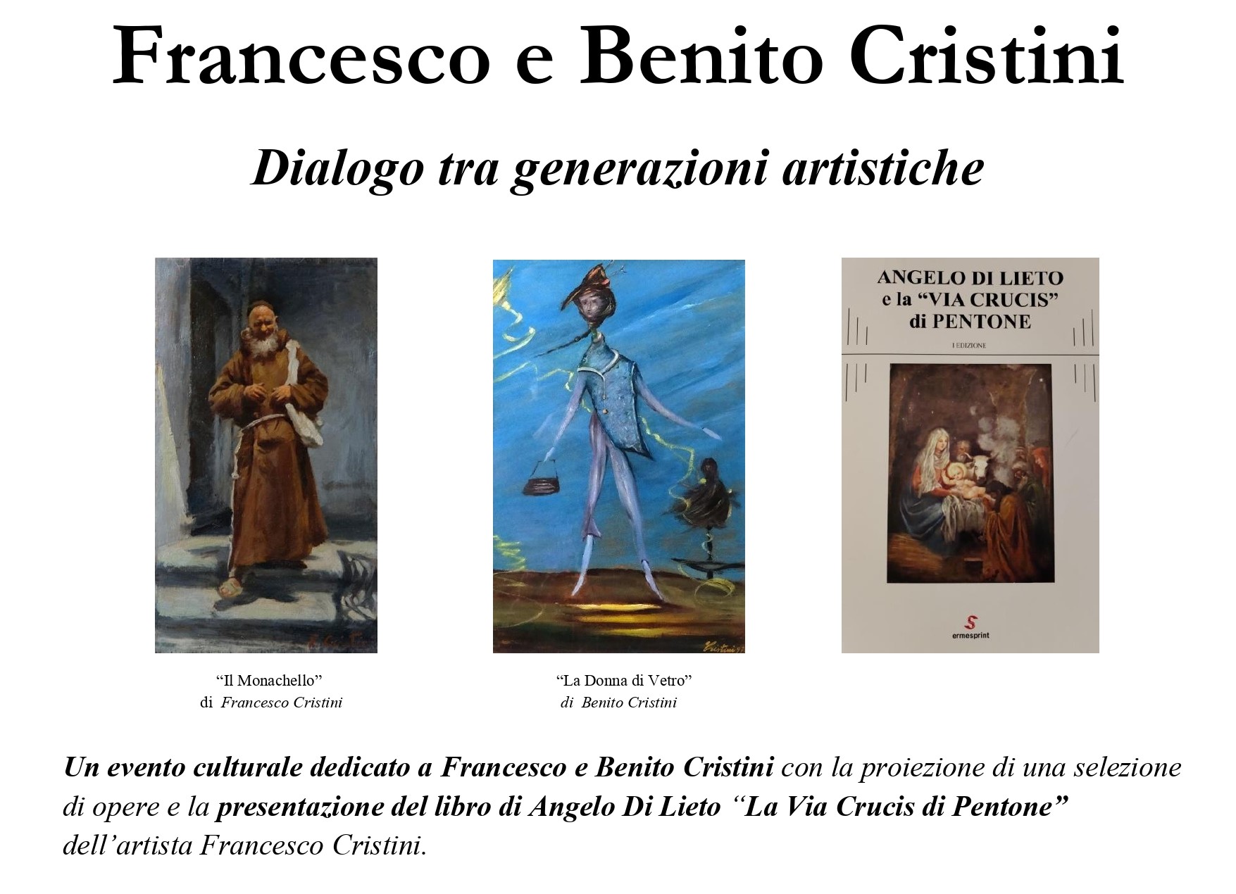 Locandina evento su Francesco e Benito Cristini settembre 2025