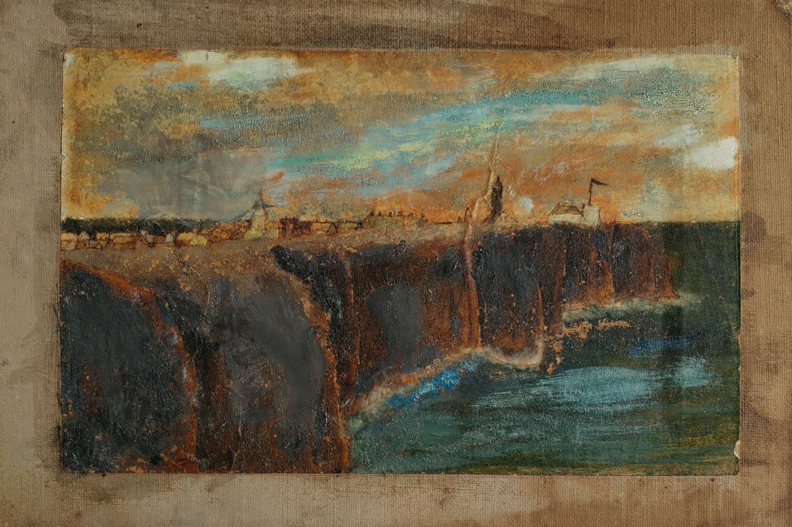 Scogliera - olio su tela - 14,3x9cm - 15.9.1897