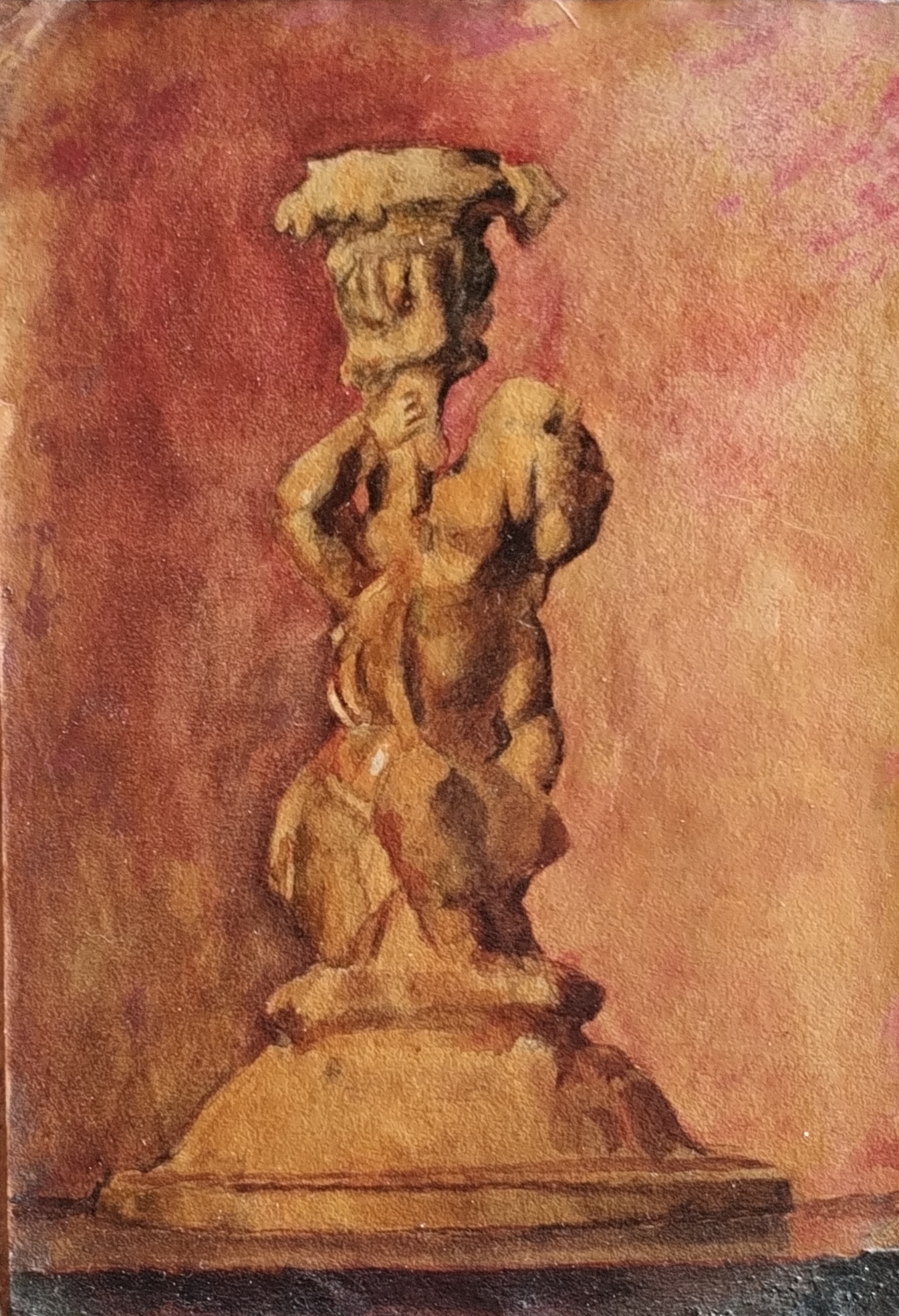 Candeliere (bozza) - olio su cartone - 18,3x26cm - s.d.