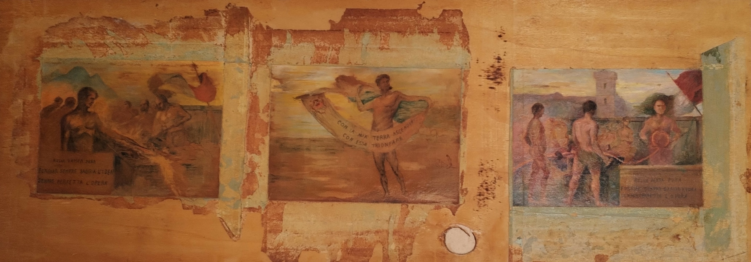 La mia terra Trittico (bozzetto) - olio su tavoletta - 73,5x26cm - s.d.