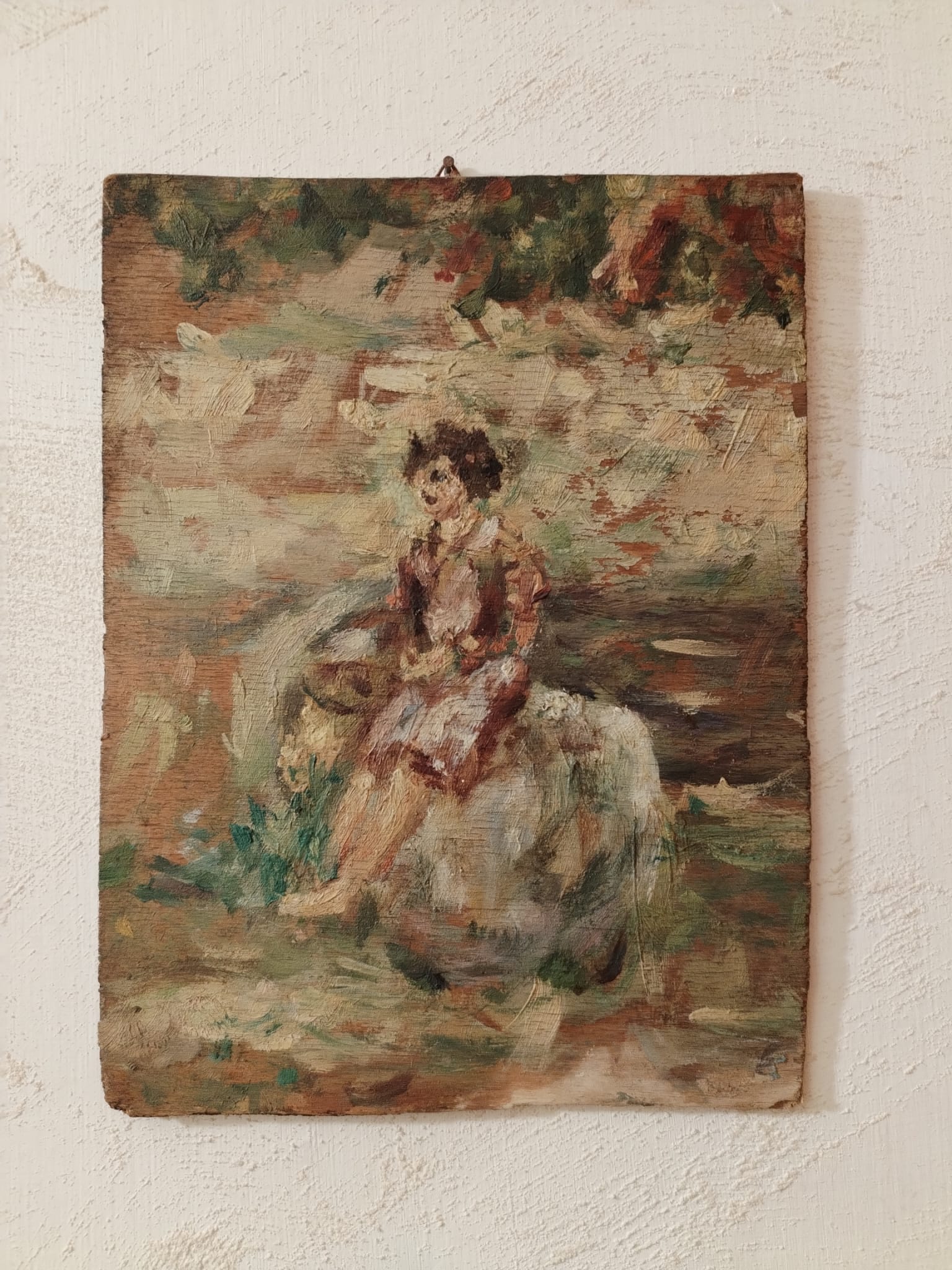 Giovinetto (bozzetto) - olio su tavoletta -18x24.5cm - s.d.