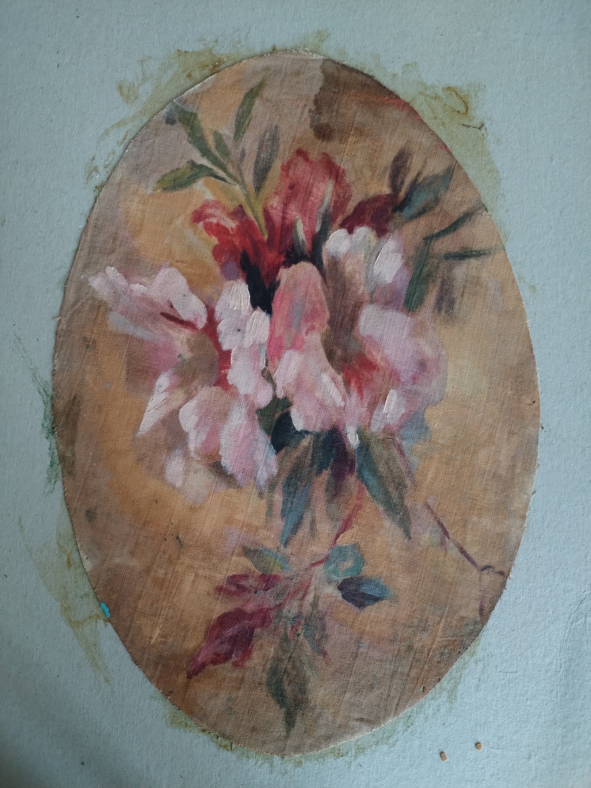 Composizione floreale -olio su cartone