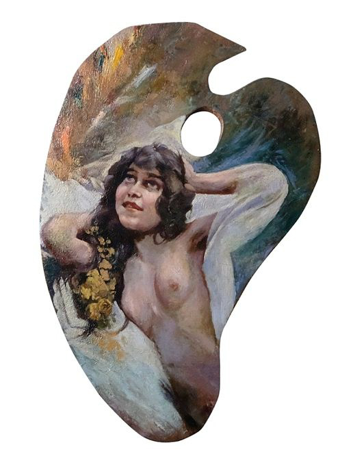 Nudo di donna su tavolozza - olio - s.d.