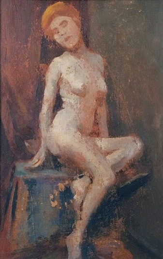 Nudo di donna n. 1 - olio su tavoletta - 20x32 cm - s.d.