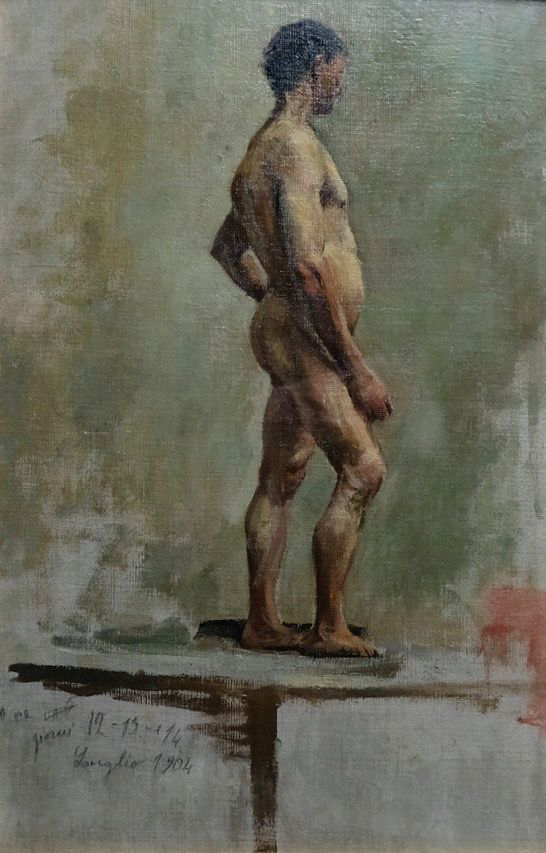Studio di nudo - olio su tela - 35,5x55 cm -Luglio 1904