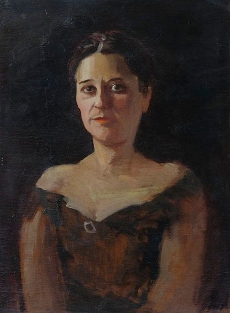 Ritratto di donna (bozzetto) - olio su tavoletta - 21x28,3 cm - s.d.