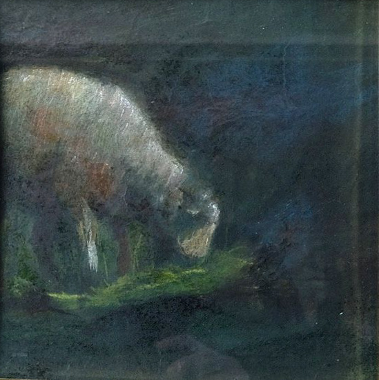 Al pascolo - pastello - 23,5x23,5 cm - s.d.