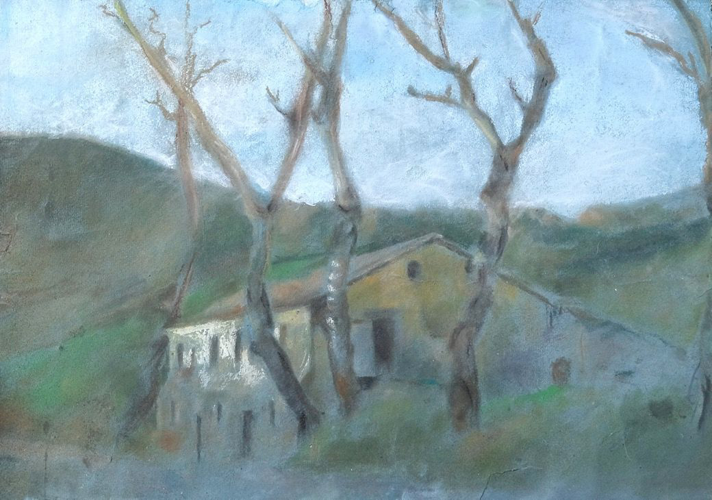 Casolare - pastello - 41,50x29 cm - s.d.