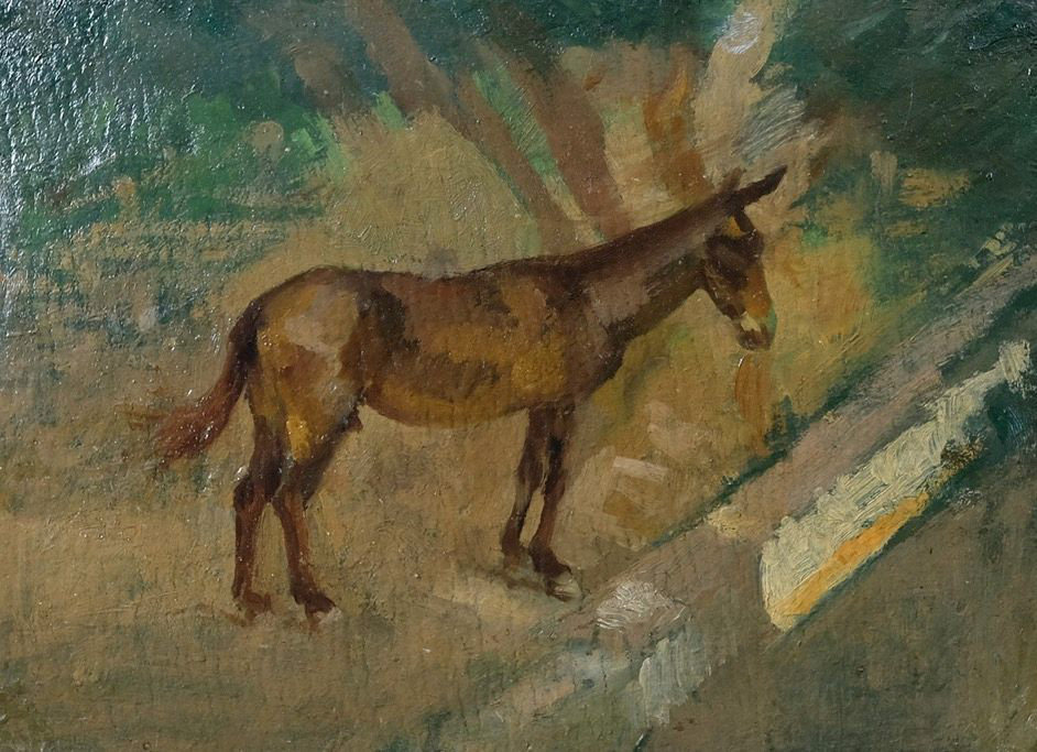 Bozza di cavallo - olio su compensato - 26x19 cm - s.d.