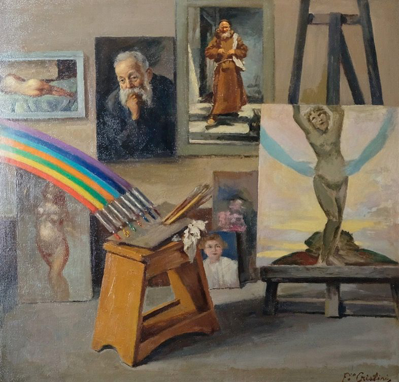 Logica e Fantasia - olio su tavoletta - 80x80 cm - s.d.