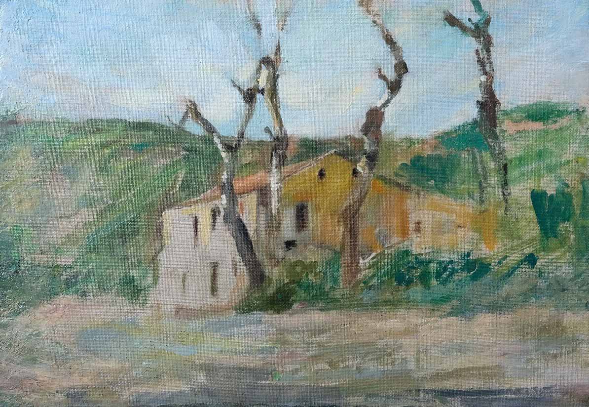 Francesco Cristini - Casolare n.1 - olio su tela - 33x23 cm - s.d. - “rural life”, “land”, “atmosphere”