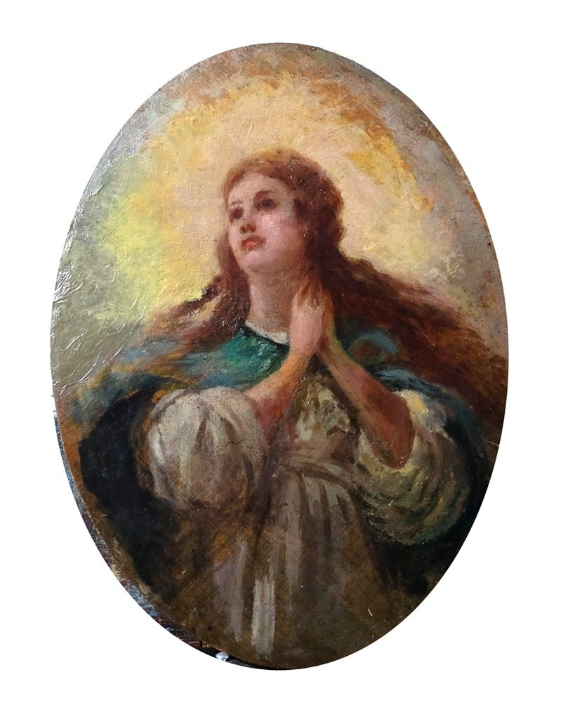 Volto di Madonna - olio su tavoletta - s.d.