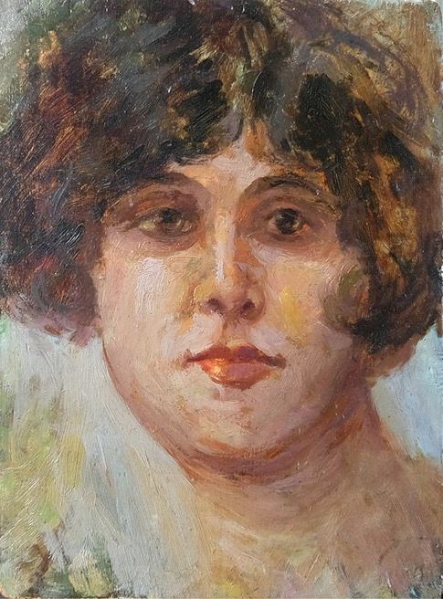Volto di donna - olio su tavoletta - 15,3x21 cm - s.d.