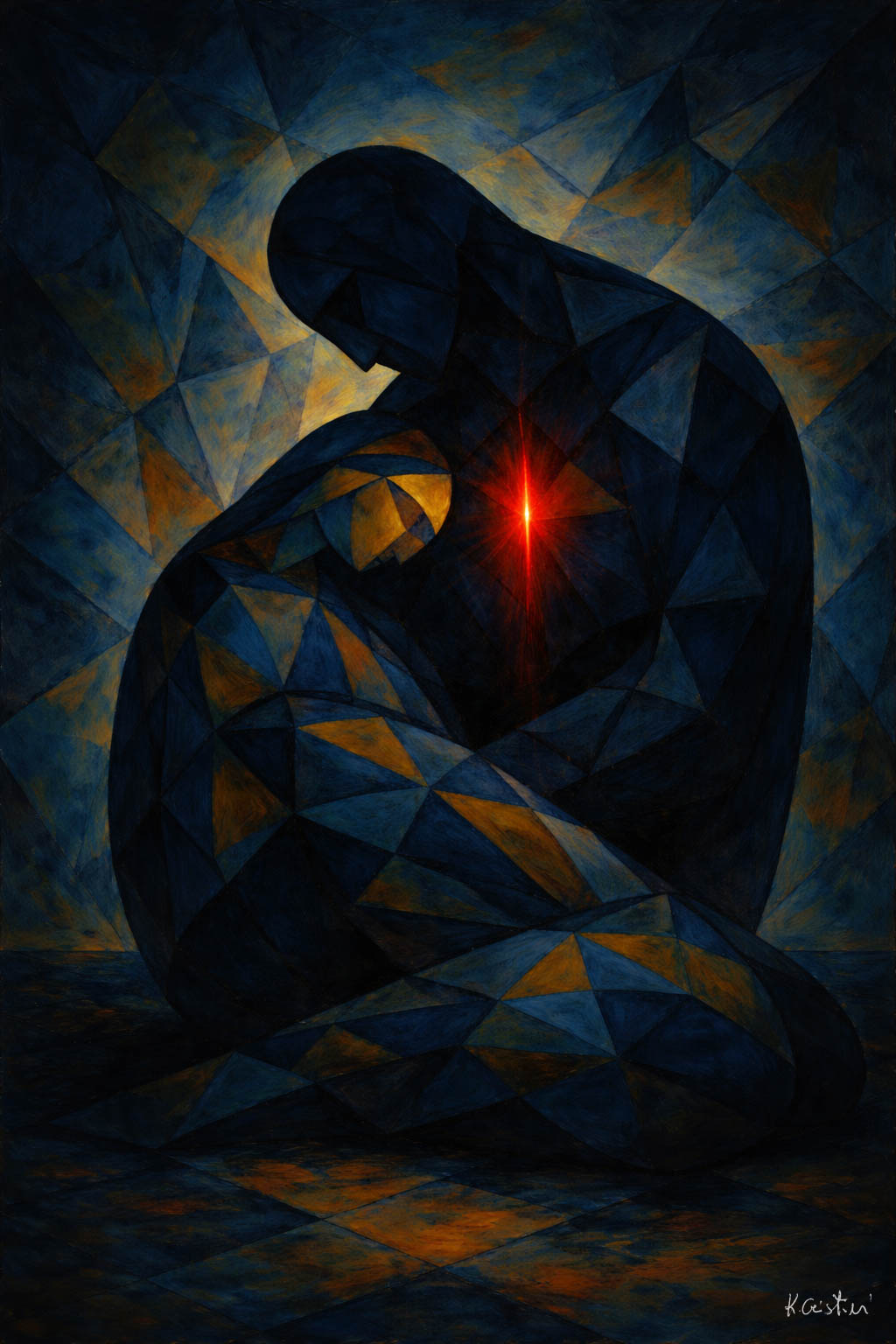 Katia Cristini - figurativo -3 Il Dramma - Otello e Desdemona - Blu