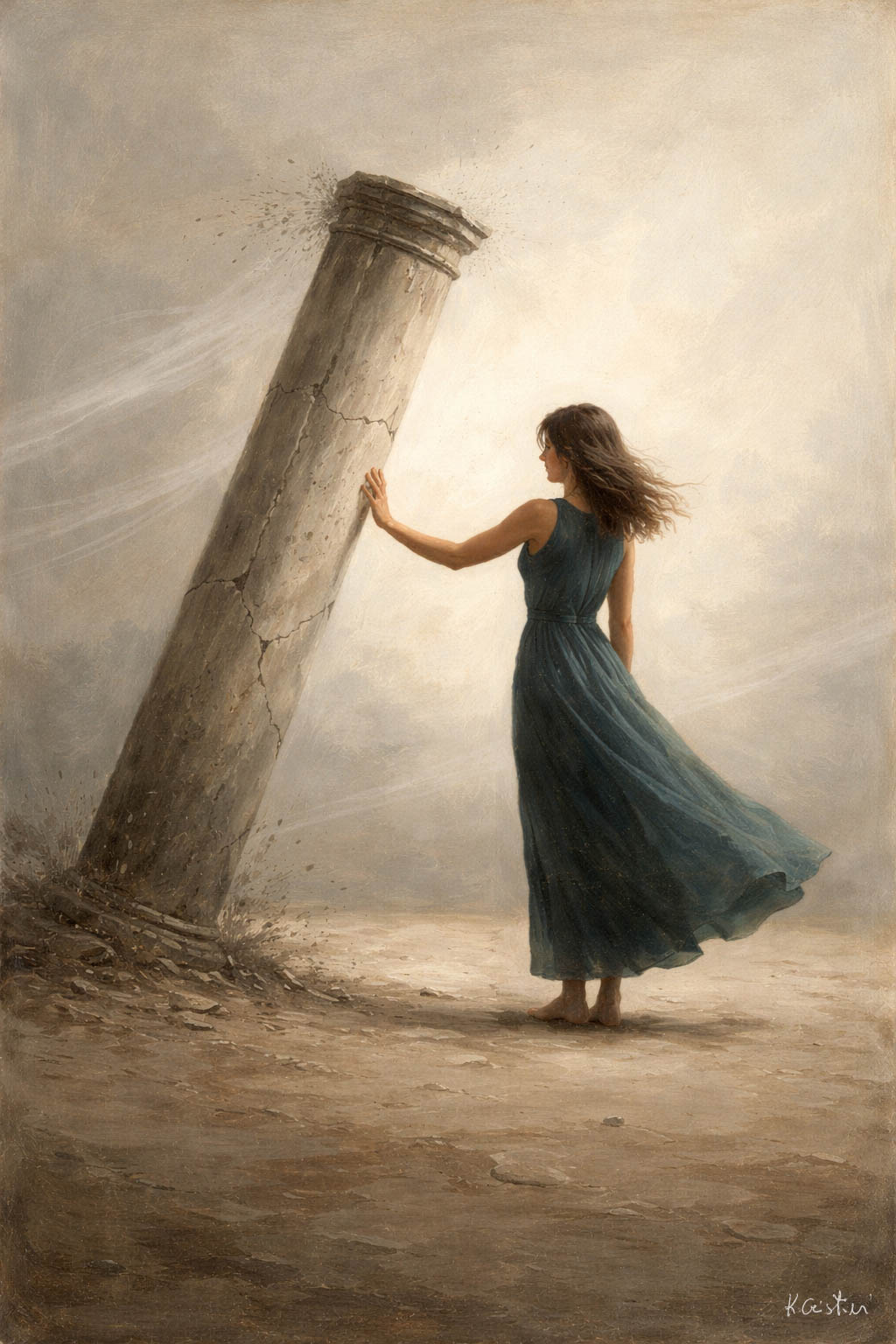 Katia Cristini - figurativo -L'insostenibile - Quando la dignit_ lascia andare