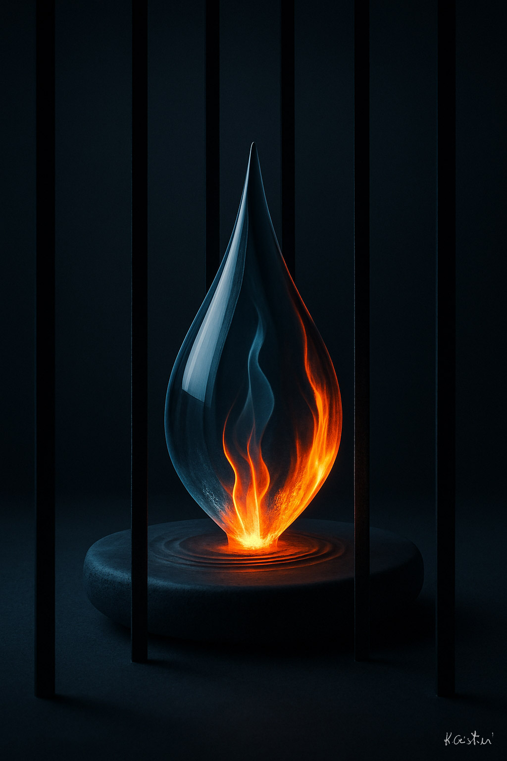 Katia Cristini - serie minimal-Goccia di Memoria - Variante Fiamma n. 7