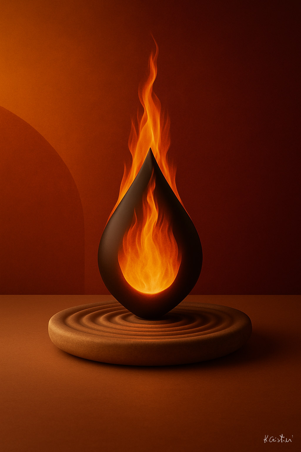 Katia Cristini - serie minimal-Goccia di Memoria - Variante Fiamma n. 9