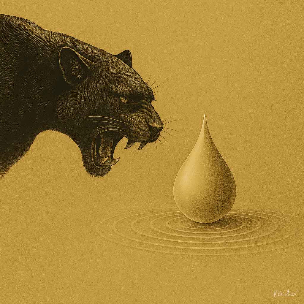 Katia Cristini - serie minimal-Goccia di Memoria - Variante Pantera 3 Oro