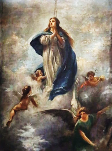Francesco Cristini - L’Assunzione di Maria SS. al Cielo - olio su pannello metallico - 60x95cm - 1905