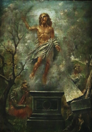 Francesco Cristini - La Resurrezione di Gesù Cristo - olio su pannello metallico - 60x95cm - 1905