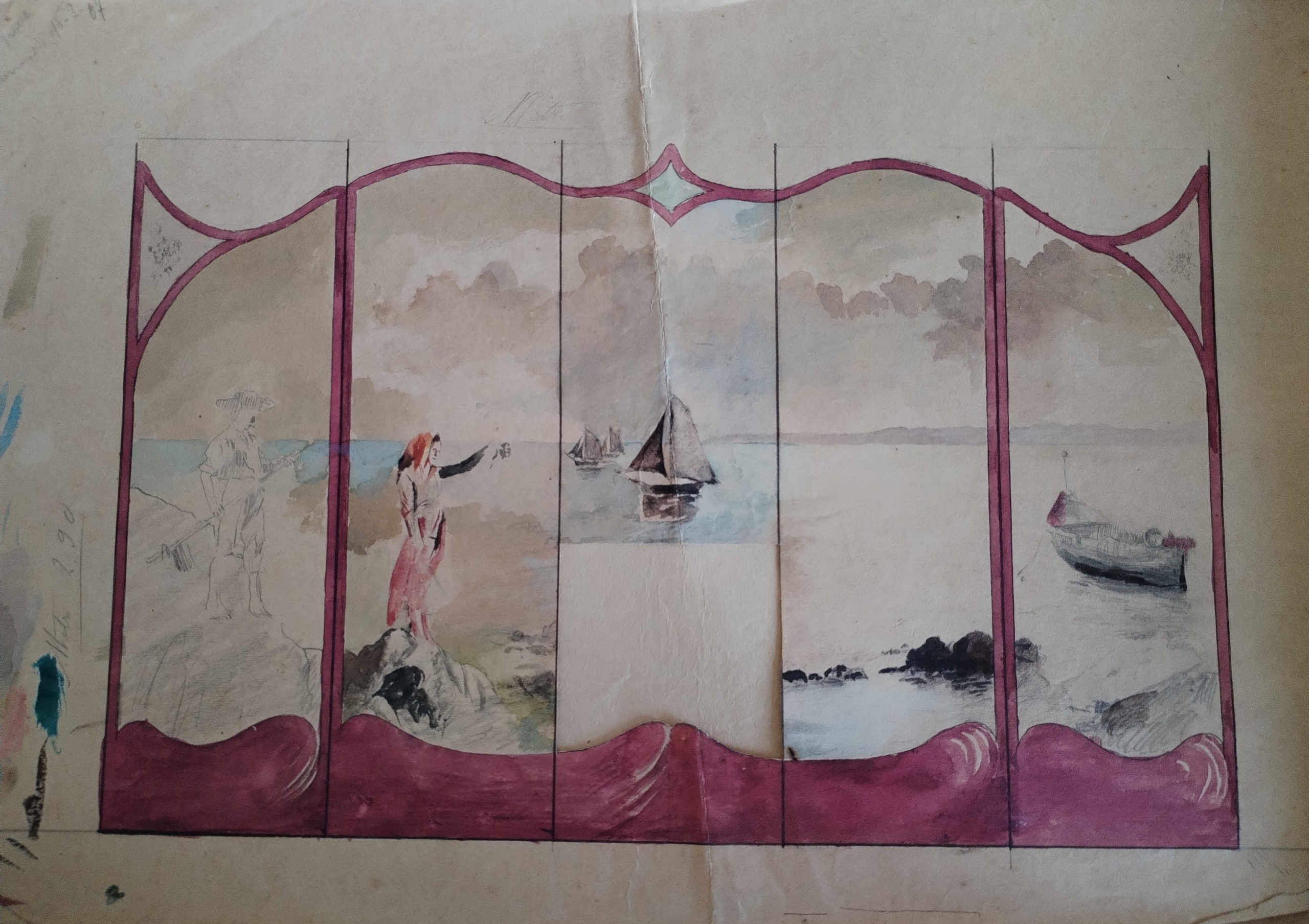 Scena marina (studio) 1 acquerello