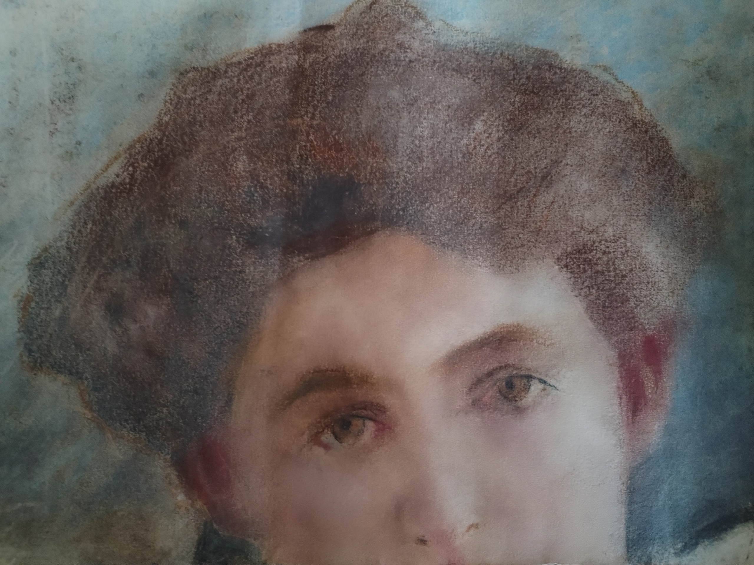 Volto femminile (studio a pastello) su cartone