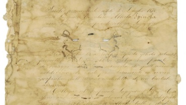 Raro elogio funebre originale del 1874 per l'Ingegnere Capo del Genio Civile ucciso a Soverato - Pagina 1
